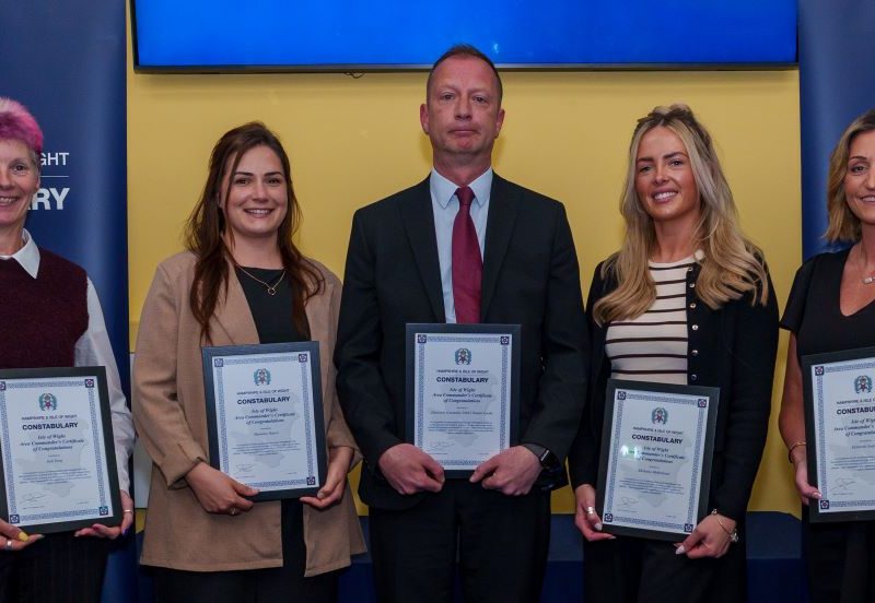 From left to right: ISVA King, ISVA Harris, DC Cooke, ISVA Mulholland, ISVA Gearing