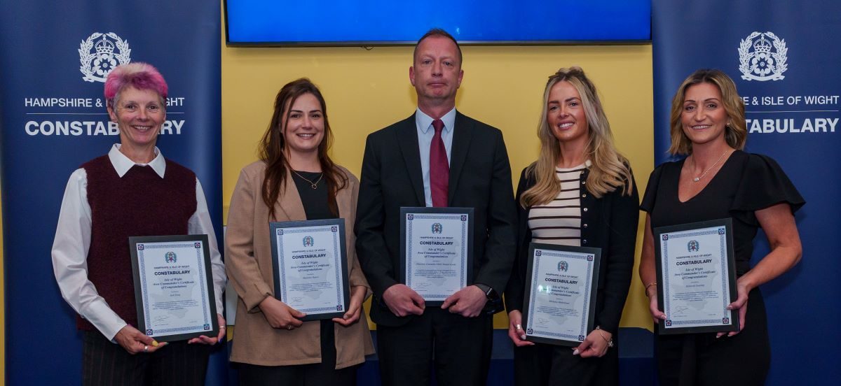 From left to right: ISVA King, ISVA Harris, DC Cooke, ISVA Mulholland, ISVA Gearing